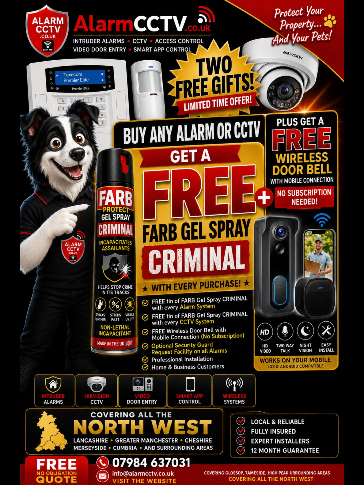 Two free gifts with every alarm install